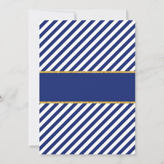 青い王子ベビーシャワーのサンキューカード|および金ゴールド サンキューカード (裏面)