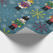 青い王室のなくるみ割りのギフト用包装紙 ラッピングペーパー (角)