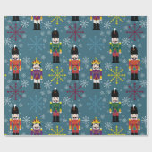 青い王室のなくるみ割りのギフト用包装紙 ラッピングペーパー (フラット)