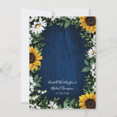 青い王室のひまわり国の結婚式招待状 招待状 (裏面)