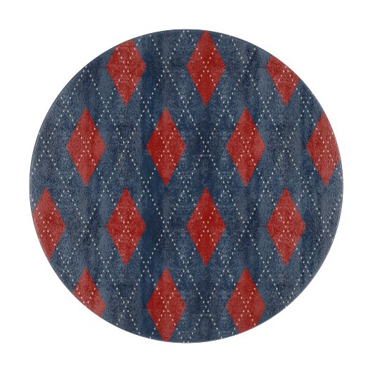 青い王室のクリアーガイルスマスパターン カッティングボード (正面)