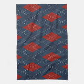 青い王室のクリアーガイルスマスパターン キッチンタオル (縦)