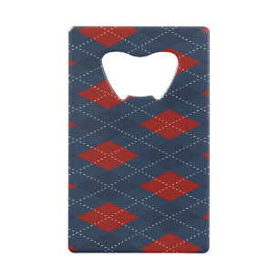 青い王室のクリアーガイルスマスパターン クレジットカード栓抜き