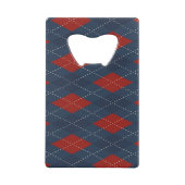 青い王室のクリアーガイルスマスパターン クレジットカード栓抜き (裏面)