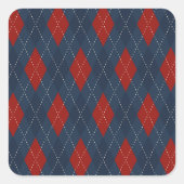 青い王室のクリアーガイルスマスパターン スクエアシール (正面)