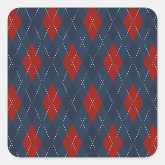 青い王室のクリアーガイルスマスパターン スクエアシール (正面)