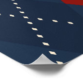 青い王室のクリアーガイルスマスパターン ポスター (角)