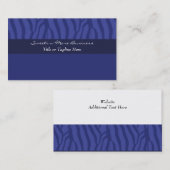 青い王室のゼブラパターン 名刺 (正面/裏面)