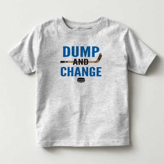 青い王室のダンプとホッケーの変更 トドラーTシャツ (正面)
