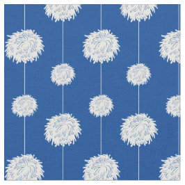 青い王室のチアリーダーPOM POMパターン ファブリック