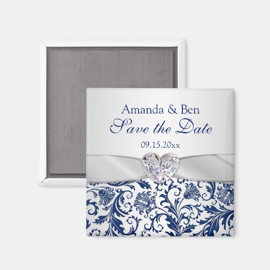 青い王室のフローラ渦は日付磁石を保存 マグネット (正面/裏面)