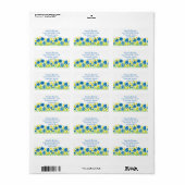 青い王室のポピー黄色の水色の花 ラベル (フルシート)