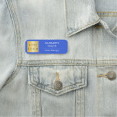 青い王室の会社のロゴを使用したモダン社員 名札 (インサイチュ)