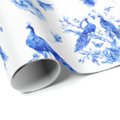 青い王室の孔雀の尖状の模様 ラッピングペーパー (ロールコーナー)