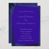 青い王室の幾何モダン結婚式招待状 招待状 (正面/裏面)
