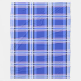 青い王室の格子模様 フリースブランケット