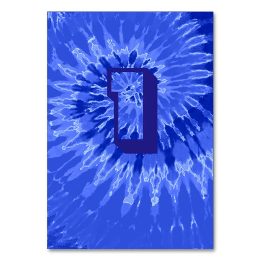 青い王室の緩和曲線絞り染め結婚のテーブル1 テーブルナンバー (正面)