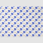 青い王室の花と金ゴールドの冠 薄葉紙 (正面)