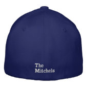 青い王室の花嫁の帽子、ウィフィーハット、花嫁の贈り物 刺繍入りキャップ (裏面)