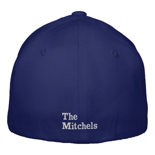 青い王室の花嫁の帽子、ウィフィーハット、花嫁の贈り物 刺繍入りキャップ (裏面)