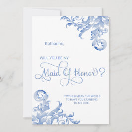 青い王室の花飾りがお前のメイド・オブ・オーナー（花嫁付き添い人）だ 招待状