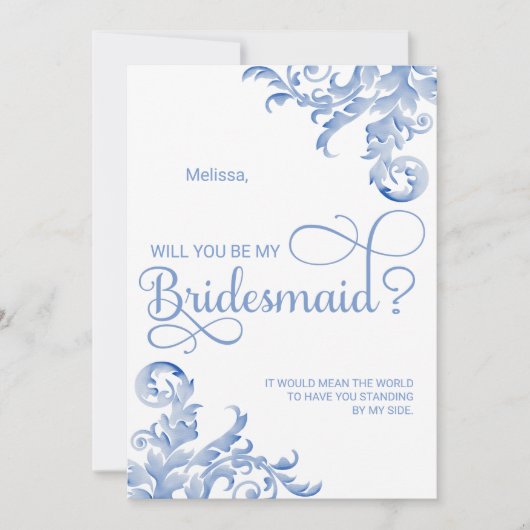 青い王室の花飾りがお前を僕の花嫁にしてくれるだろう 招待状 (正面)