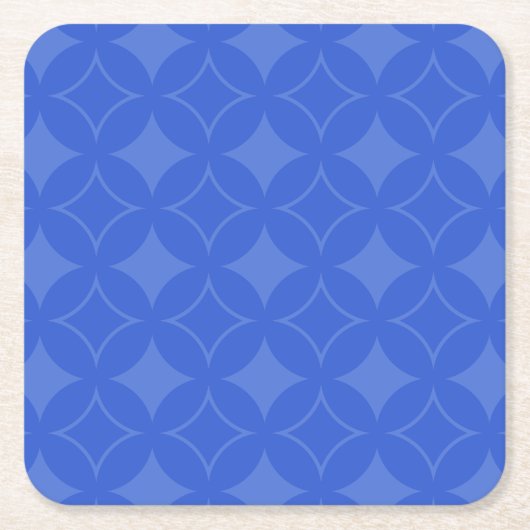 青い王室の荷柄 スクエアペーパーコースター (正面)