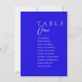 青い王室の表番号座席表 招待状 (裏面)