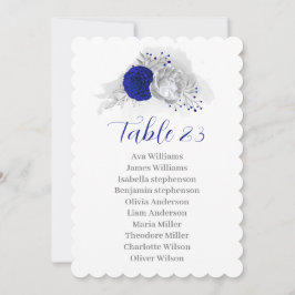 青い王室の銀花座席表 招待状