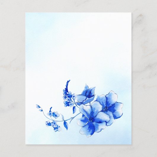 青い王室のpeacock予算ビクトリアンの結婚式の招待 (裏面)