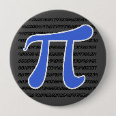 青い王室のPi記号 缶バッジ (正面)