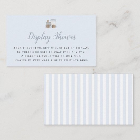 青い玩具列車表示シャワー エンクロージャーカード (正面/裏面)