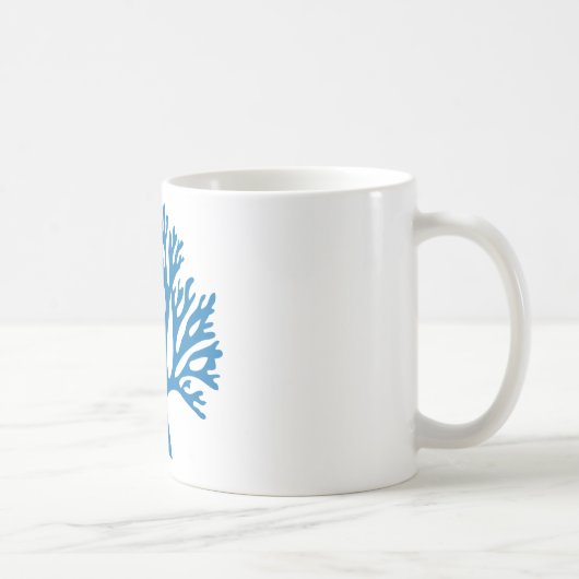 青い珊瑚のシルエット コーヒーマグカップ (右)