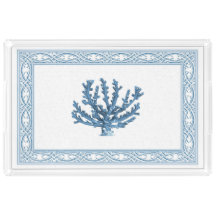 青い珊瑚のルーサイトの皿