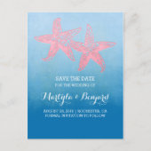 青い珊瑚魚のカップルグラデーションは、日付を保存する 案内ポストカード (正面)