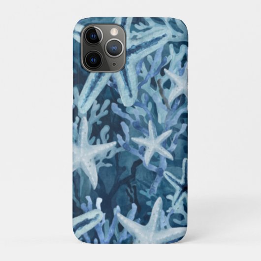 青い珊瑚 ヒトデ ビーチ風 パターン Case-Mate iPhoneケース (裏)