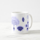 青い珪藻植物のコーヒー・マグ コーヒーマグカップ (正面右)