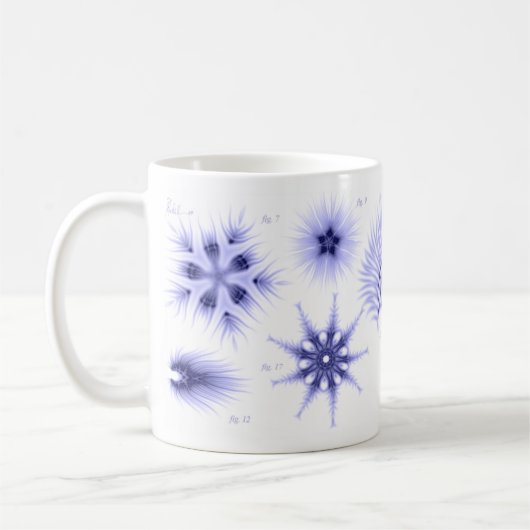青い珪藻植物のコーヒー・マグ コーヒーマグカップ (左)