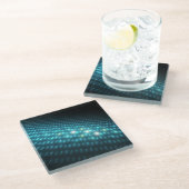 青い球体3D ガラスコースター (アングル)