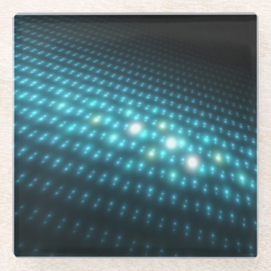 青い球体3D ガラスコースター (正面)