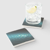 青い球体3D ストーンコースター (横)