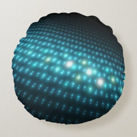 青い球体3D ラウンドクッション (正面)