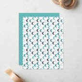 青い瑪瑙のクレセント ノートカード (正面/裏面インサイチュ)