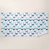 青い瑪瑙のクレセント ビーチタオル (正面)