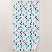 青い瑪瑙のクレセント ビーチタオル (正面)