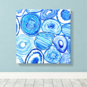 青い瑪瑙のスライス キャンバスプリント (インサイチュ (ウッドフロア))