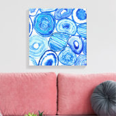 青い瑪瑙のスライス キャンバスプリント (インサイチュ (リビング))