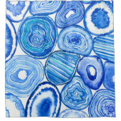 青い瑪瑙のスライス シャワーカーテン (正面)