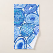 青い瑪瑙のスライス バスタオルセット (ハンドタオル)