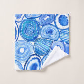 青い瑪瑙のスライス バスタオルセット (ウォッシュタオル)